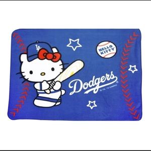 Dodgers hello kitty fleece blanket